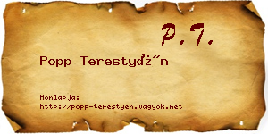 Popp Terestyén névjegykártya